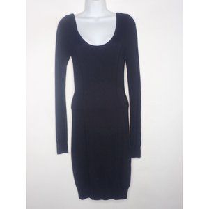 Guess Black Knit Dress‎ Women M Key Hole Back Long Sleeve
